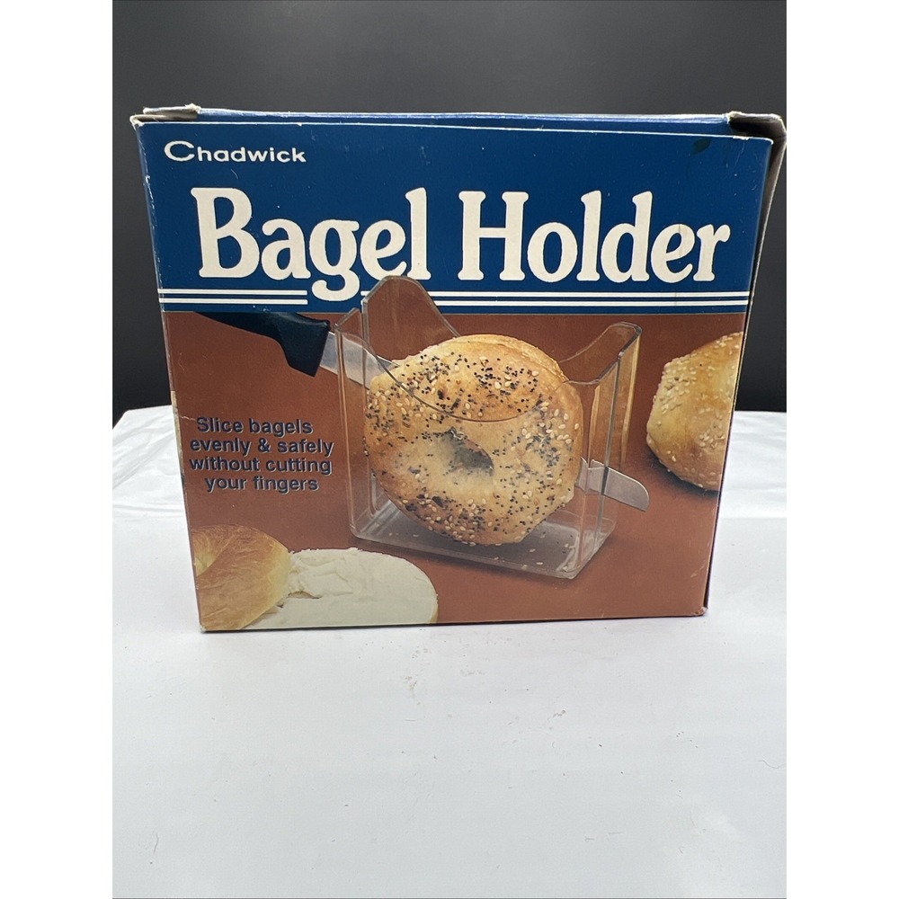 Vintage 1993 Chadwick Bagel Holder Slicer Guard Kitchen Gadget In Box 90s